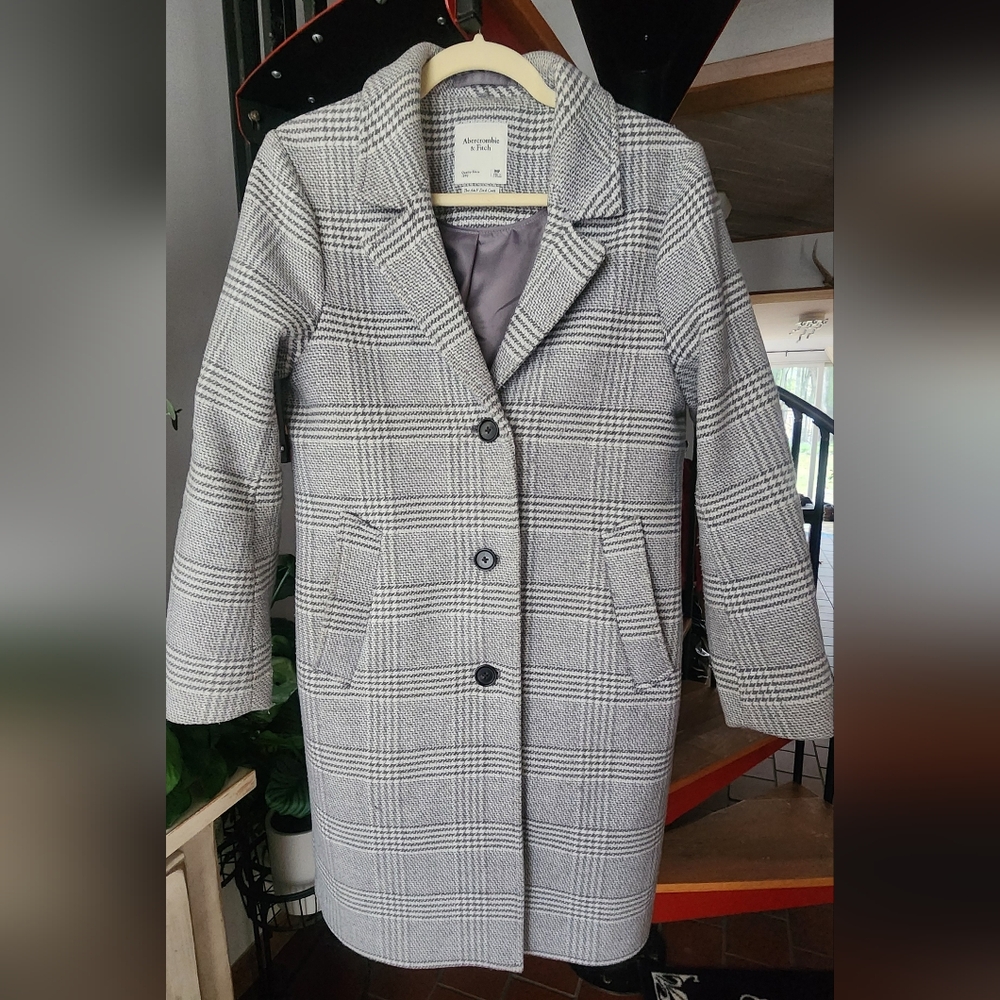 Abercrombie & Fitch Dad Coat Grey